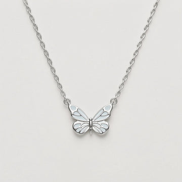 Luminous Dream Blue Butterfly Necklace