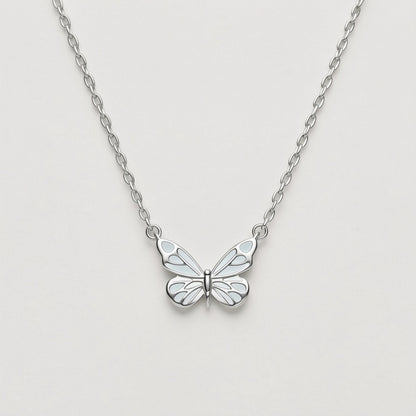 Luminous Dream Blue Butterfly Necklace